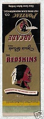 1951 Washington Redskins Matchbook Cover